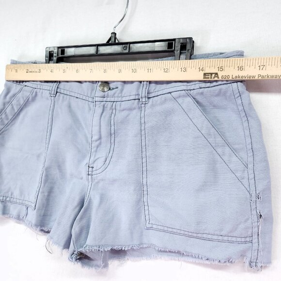 Free People Chino Shorts Womens Size 8 Cotton Gray Raw Fray Hem - Picture 3 of 12